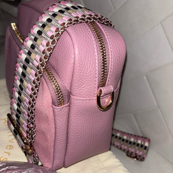 Pom Pom Pompom London pink suede Original Plus Crossbody Bag purse BCA 2025 NEW - Picture 3 of 7